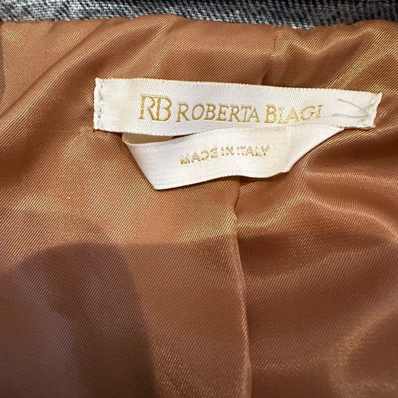 Roberta Biagi Double Layer Leather Denim  Jacket Size 40/XS - Picture 7 of 10